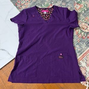 Betsey Johnson purple scrub top